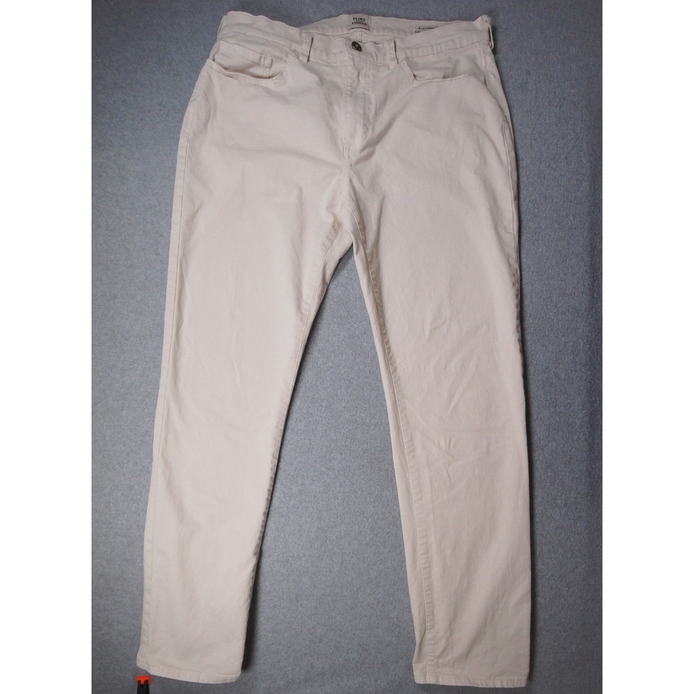 Flint and Tinder Pants Mens 34x32 Beige Straight Fit Stretch Casual Adult